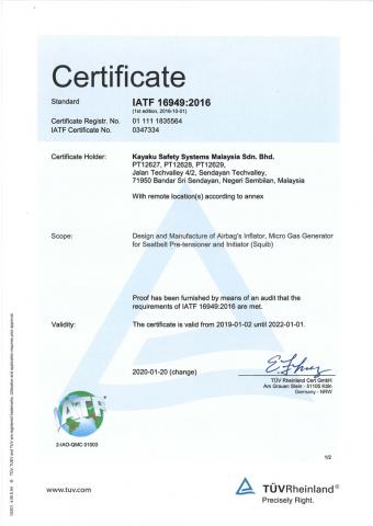 About Us Kayaku Safety Systems Malaysia Sdn Bhd